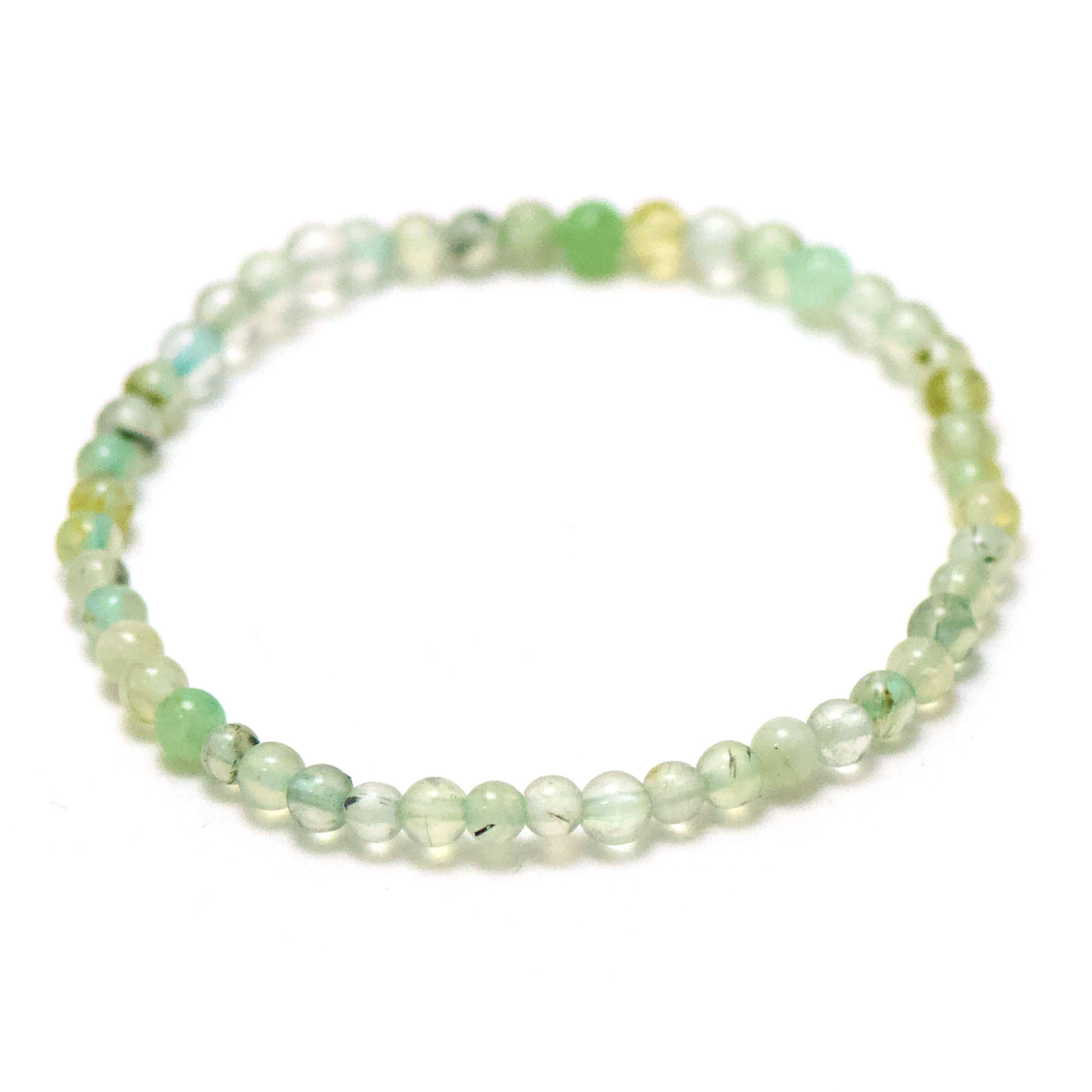 ronde 4 mm bracelet en pierre naturelle de prehnite