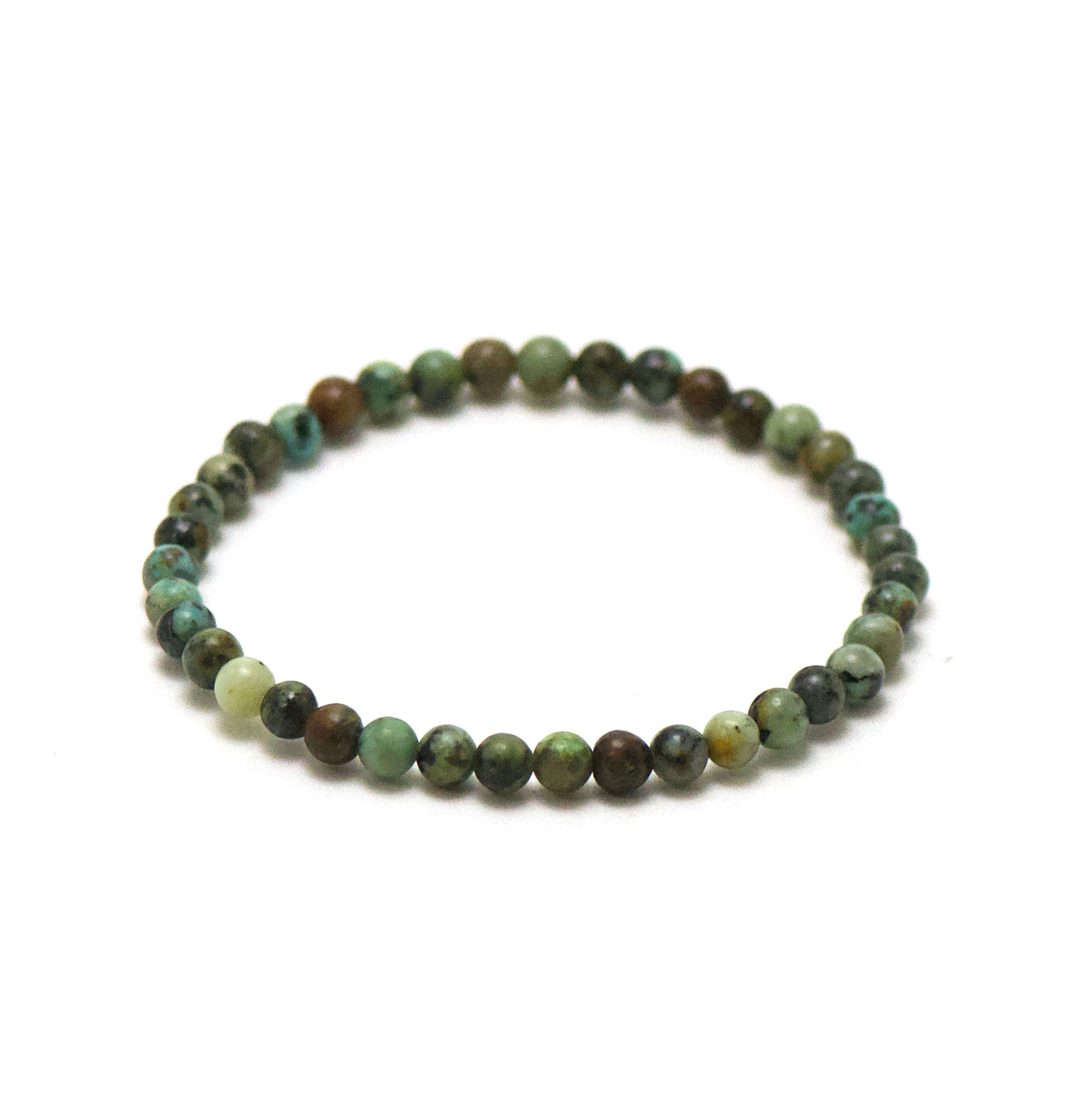 ronde 4 mm bracelet en pierre naturelle de turquoise dafrique