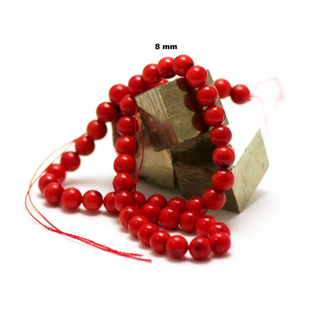 Perles De Corail Italien Ancien - 100% Naturel - Rouge - 24 Perles Rondelles