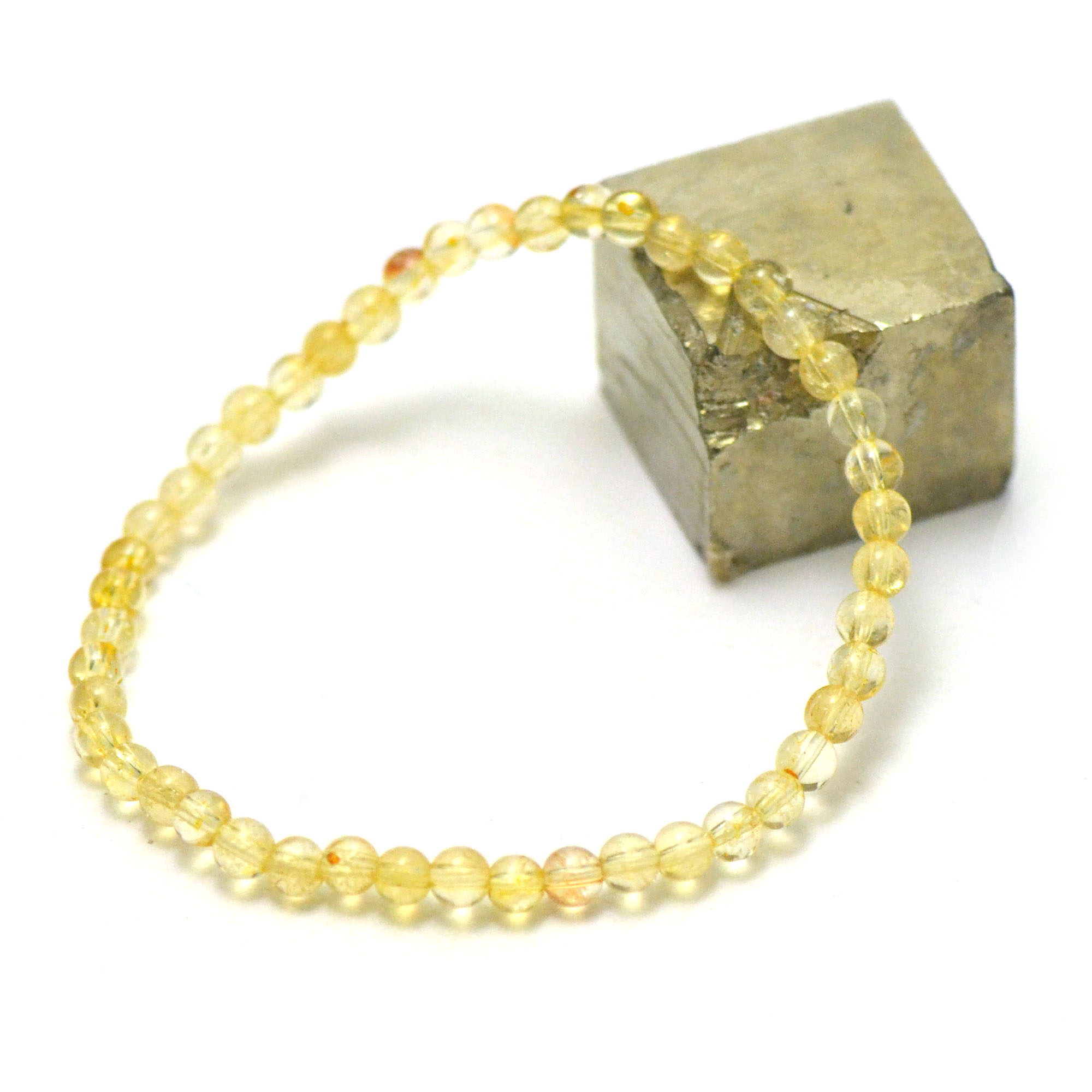 bracelet citrine ronde 4 mm