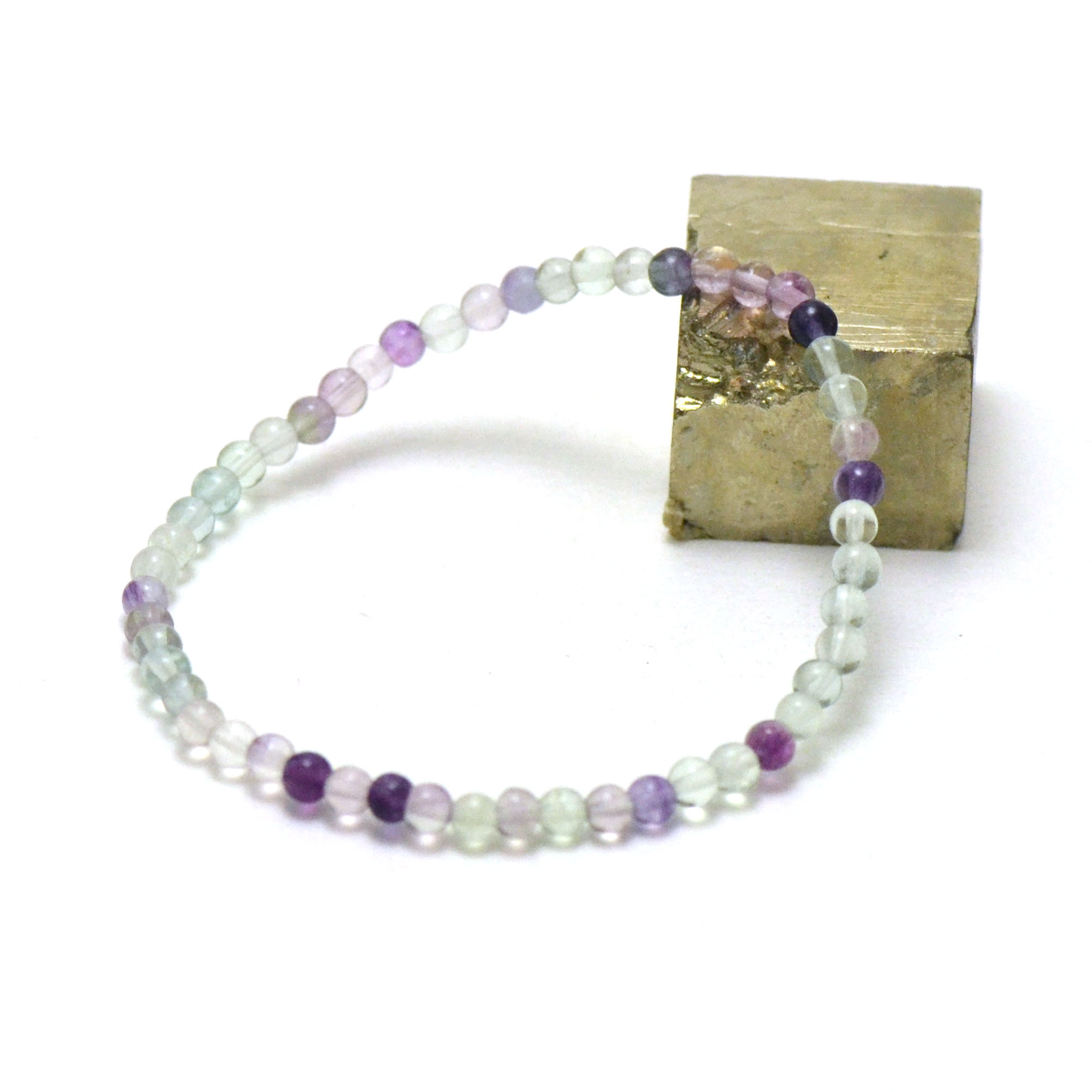 bracelet améthyste perle ronde 4 mm , pierre naturelle -  Bracelet/Améthyste - Miracles minéraux