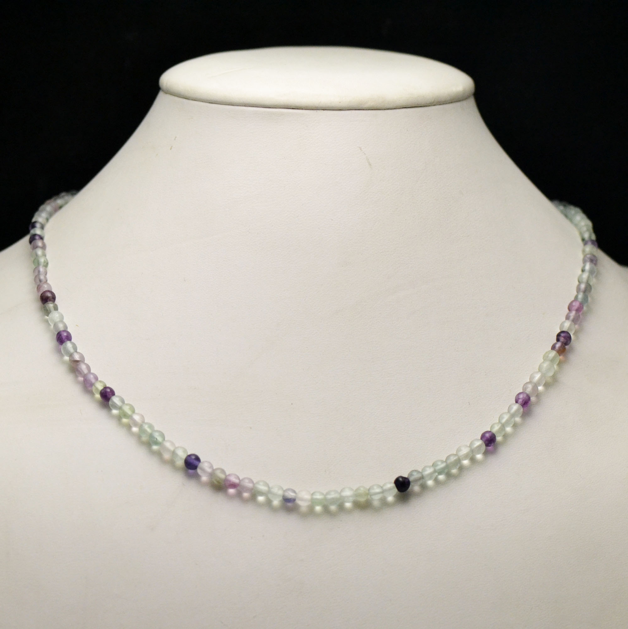 ronde 4 mm collier en pierre naturelle de fluorite