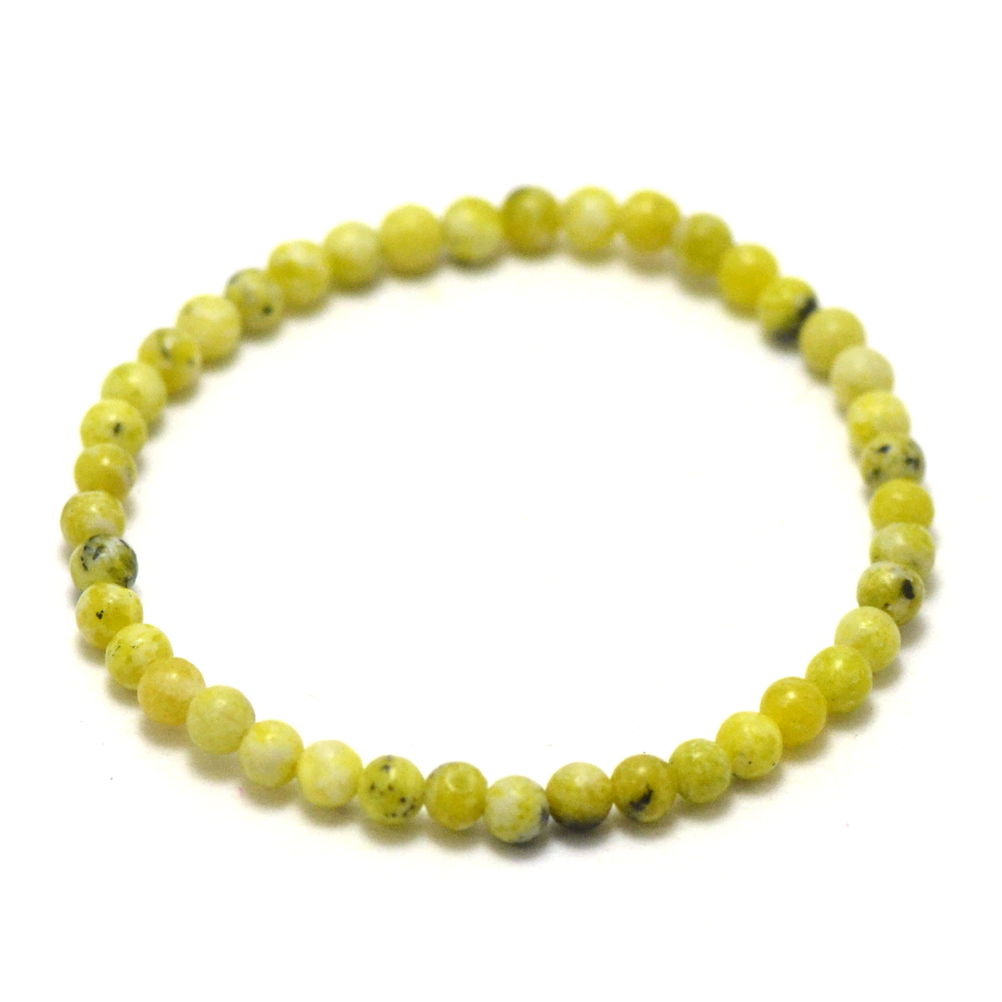 ronde 4 mm 1 bracelet en pierre naturelle de chrysoprase citron