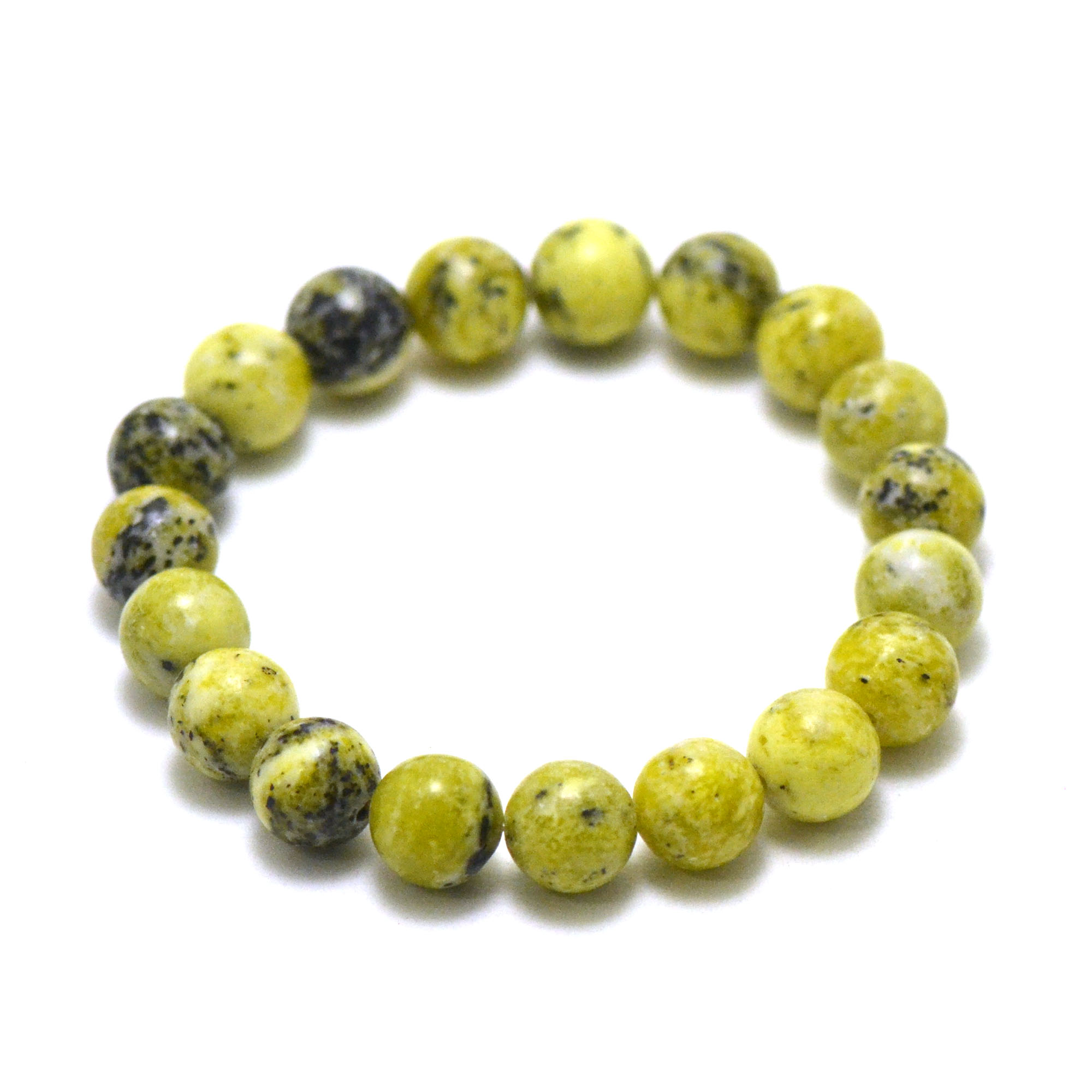 ronde 10 mm 1 bracelet en pierre naturelle de chrysoprase citron