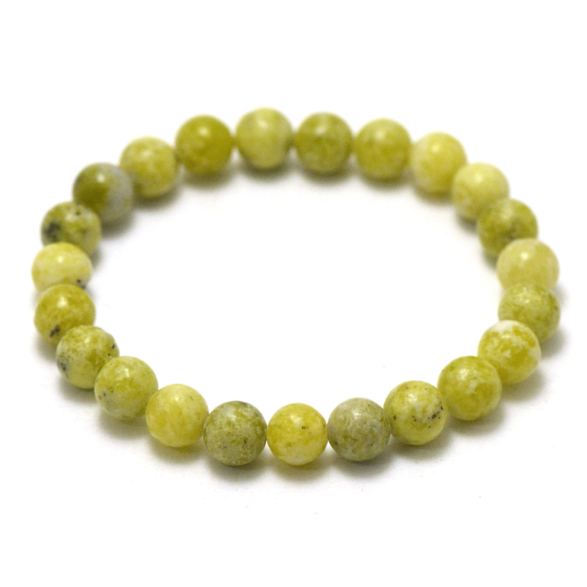 ronde 8 mm 1 bracelet en pierre naturelle de chrysoprase citron