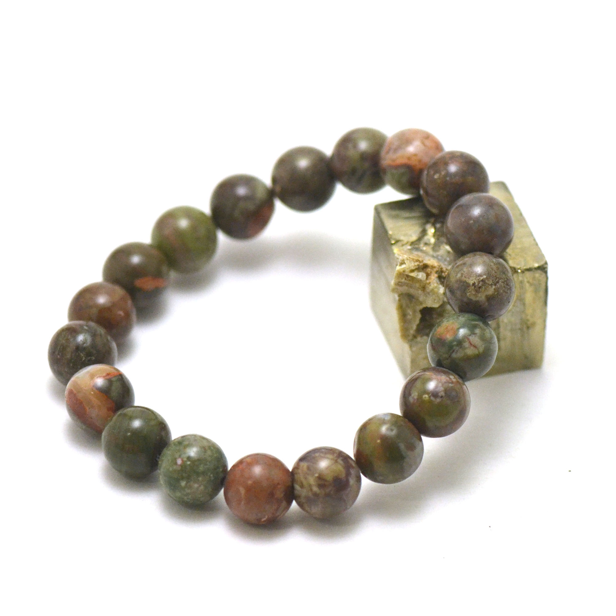ronde 10 mm 1 bracelet en pierre naturelle de rhyolite