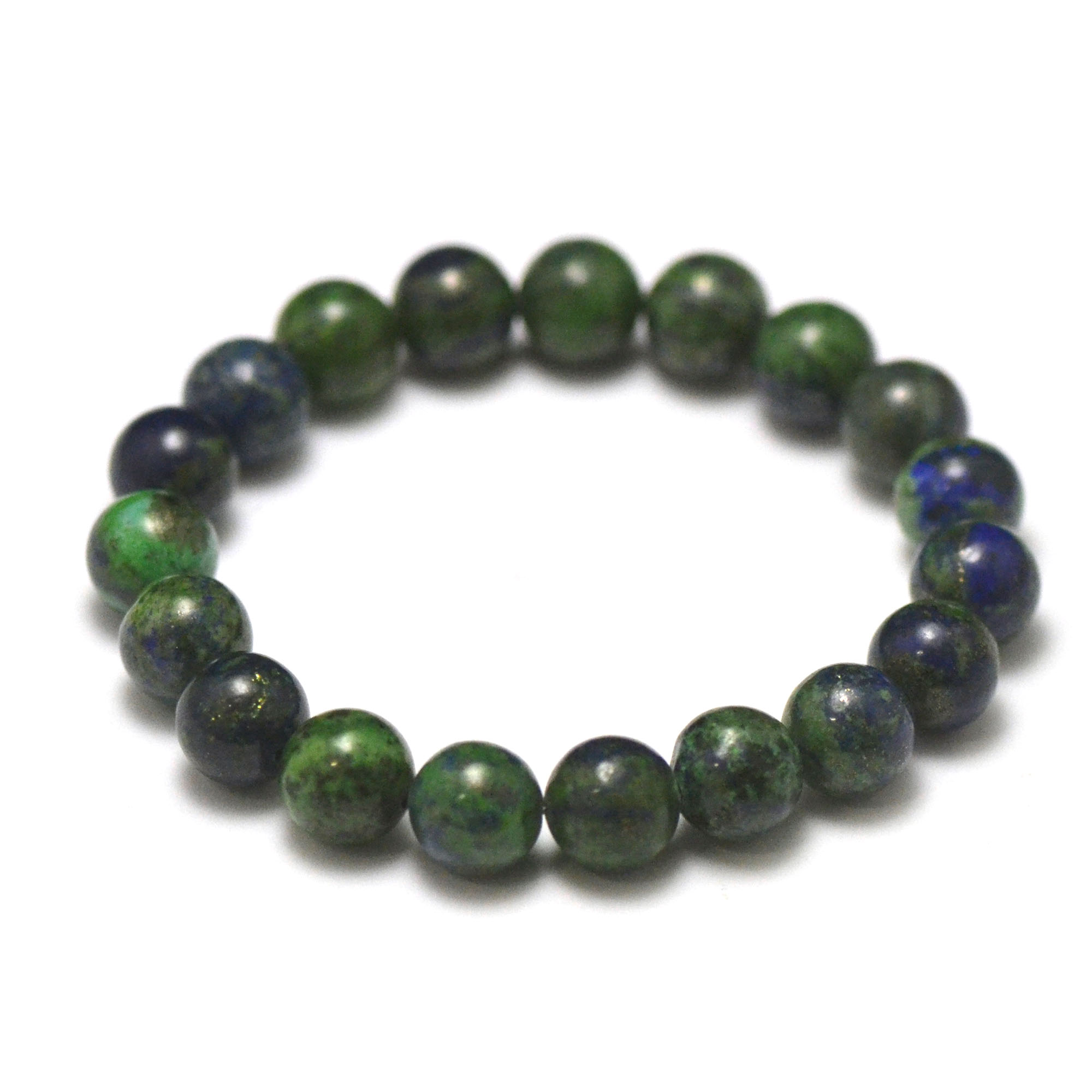 ronde 10 mm  bracelet en pierre naturelle dazurite-malachite