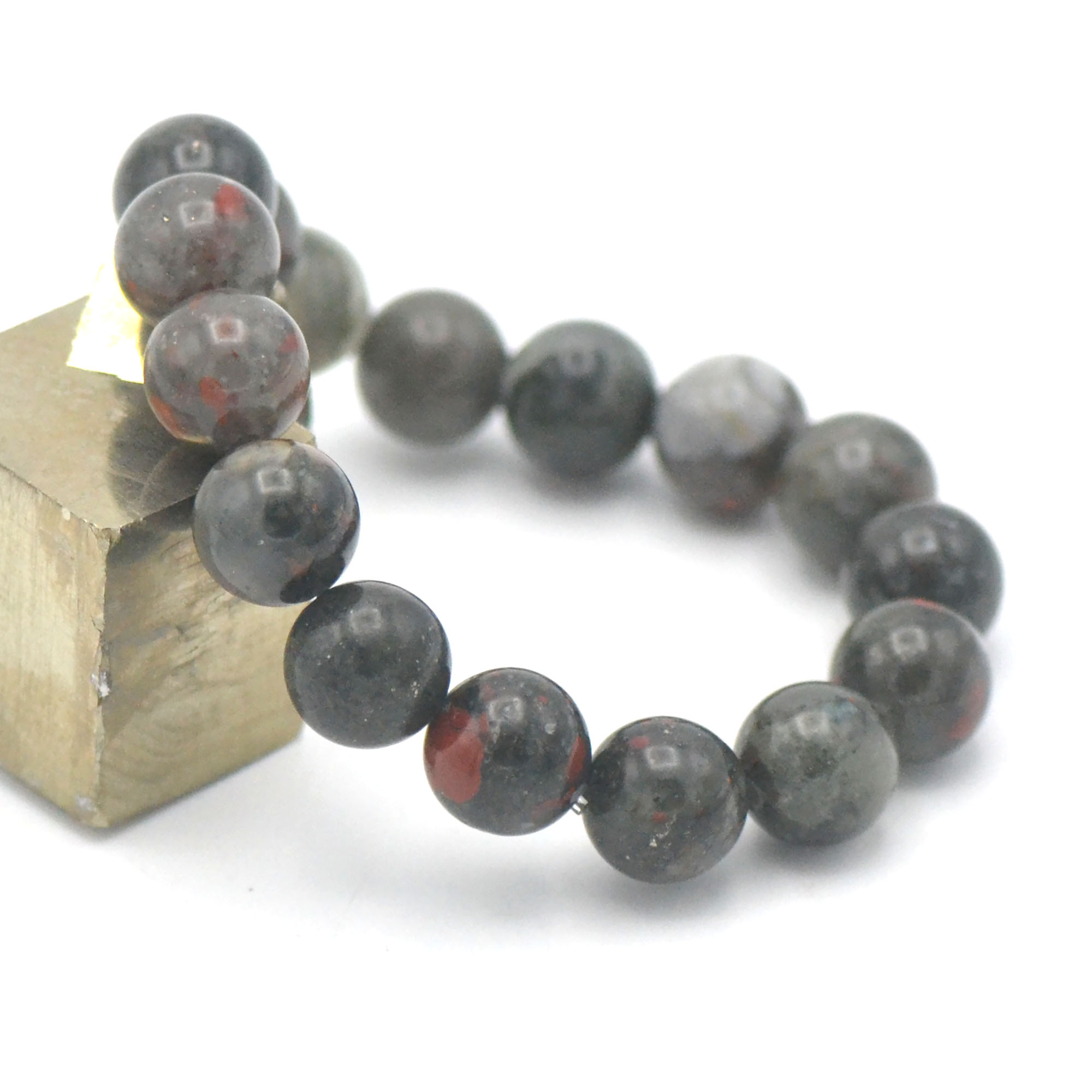 ronde 12 mm bracelet en pierre naturelle de jaspe héliotrope