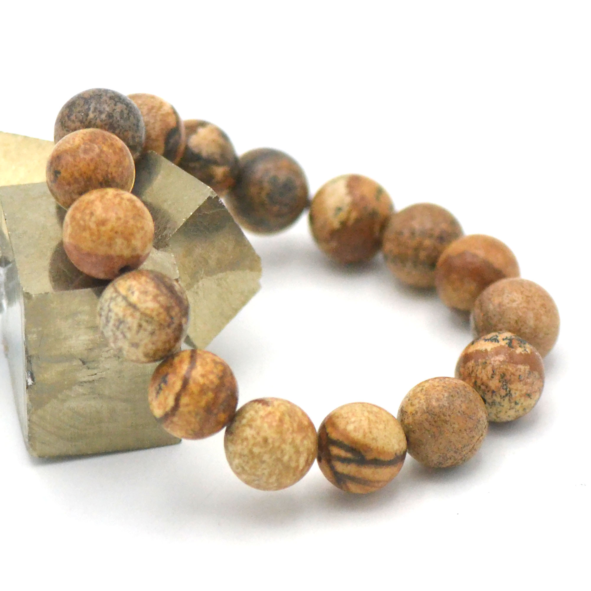 ronde 12 mm 1 bracelet en pierre naturelle de jaspe paysage