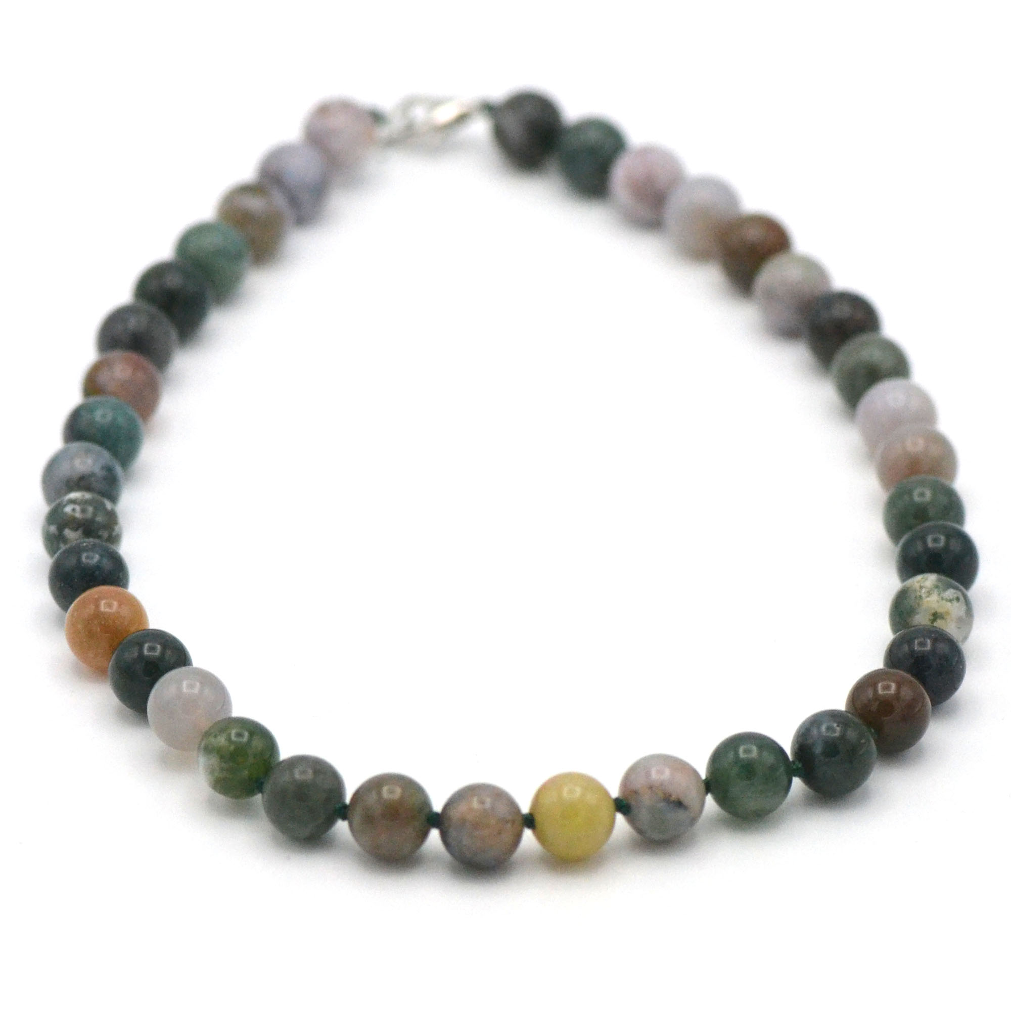 Collier agate indienne perle ronde 10 mm
