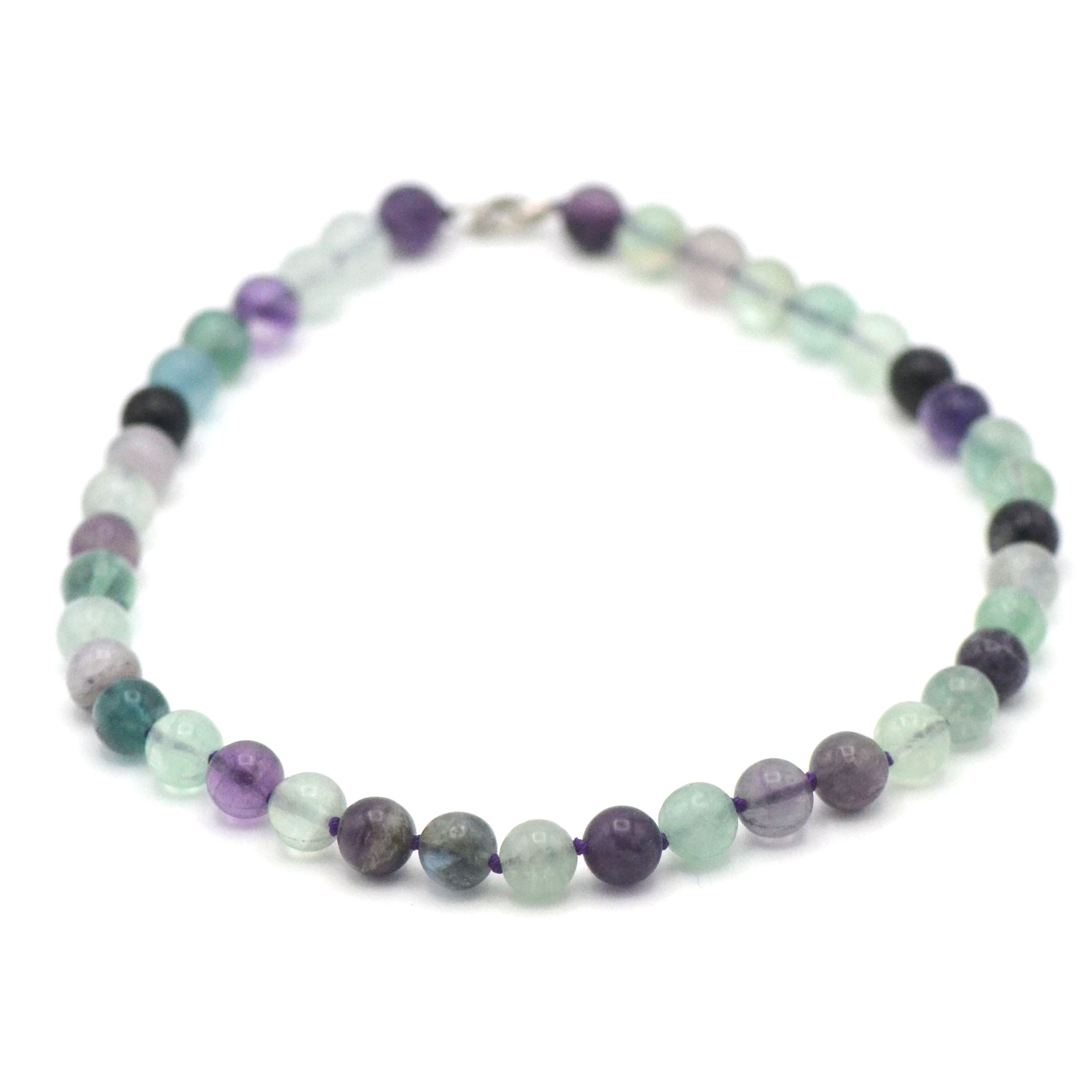 ronde 10 mm collier en pierre naturelle de fluorite