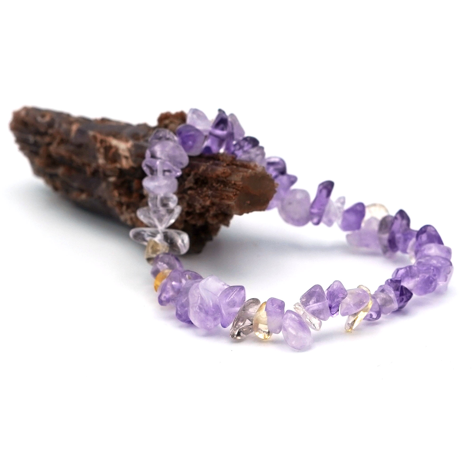 Bracelet Créativité - Fluorite Verte et Amétrine (8mm) -18cm