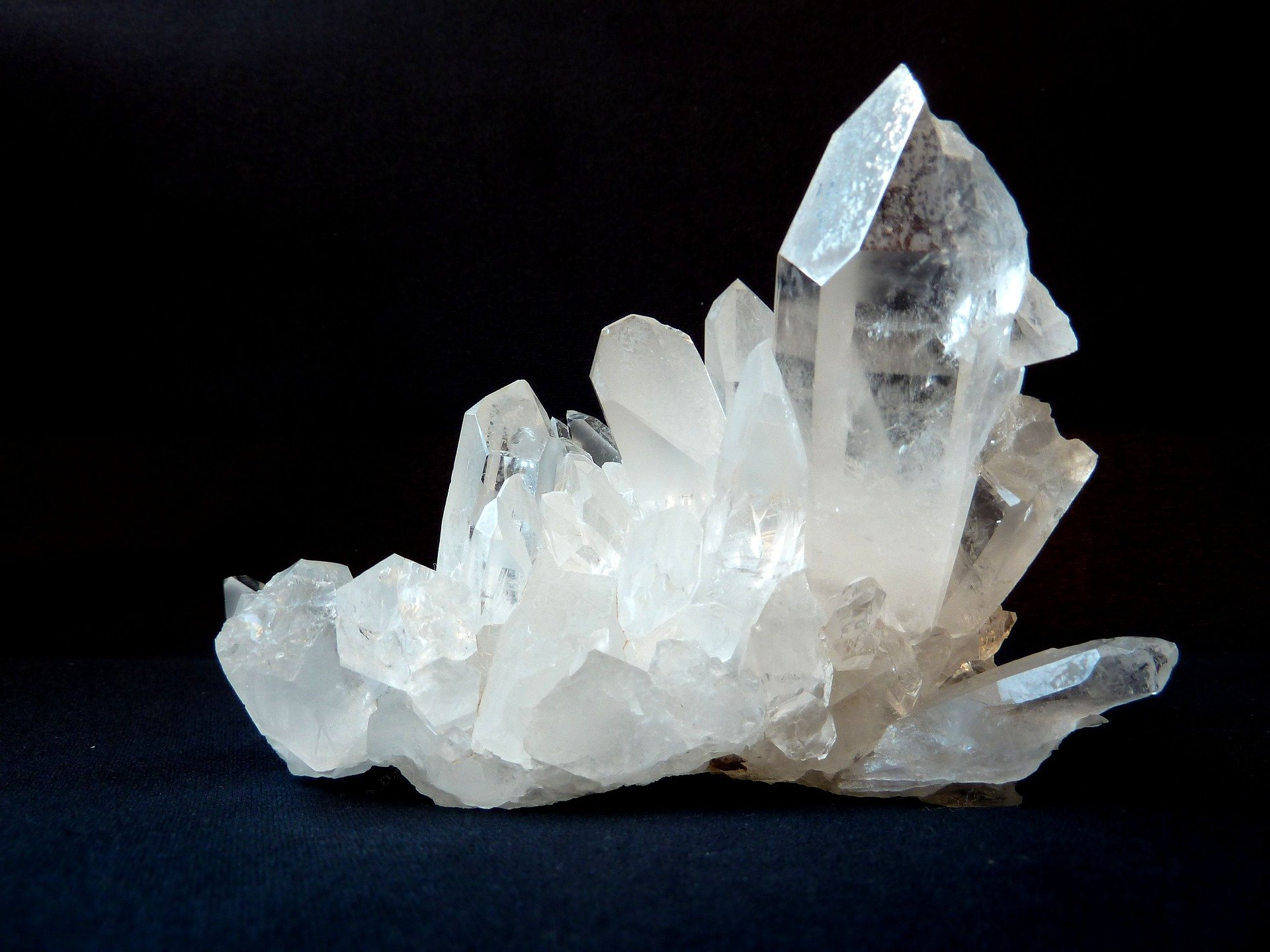 Quartz cristal de roche amas