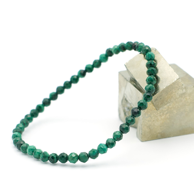 F ronde 4 mm 1 bracelet en pierre naturelle de malachite