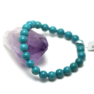 Bracelet turquoise " perle ronde 8 mm"