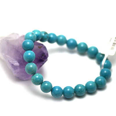 bracelet turquoise " perle ronde 10 mm"