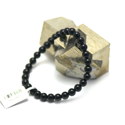 bracelet onyx , " perle ronde 6 mm"