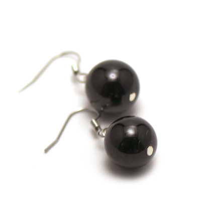perle ronde 13 mm boucle d'oreille pierre minérale grenat