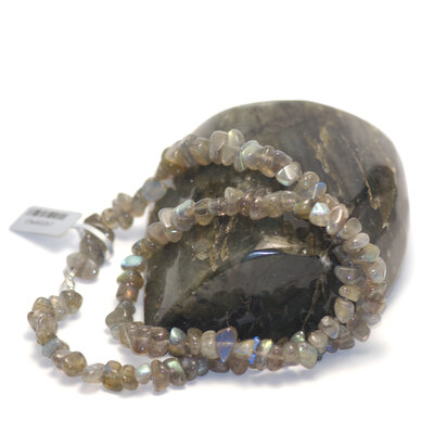 grand chips collier en pierre naturelle de labradorite