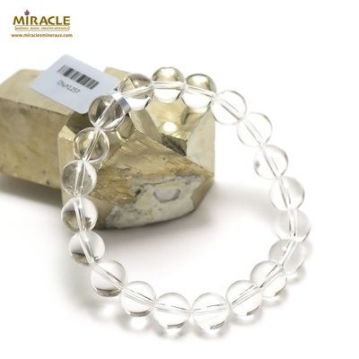 ronde 10 mm bracelet en pierre naturelle de cristal de roche