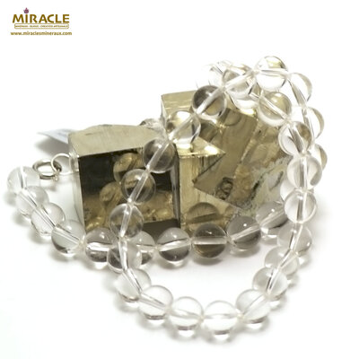 ronde 10 mm collier en pierre naturelle de cristal de roche