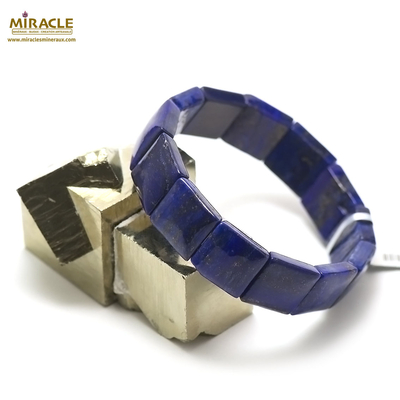 bracelet lapis lazuli "plaquette carrée"