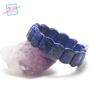 bracelet lapis lazuli "plaquette rectangle arrondie"