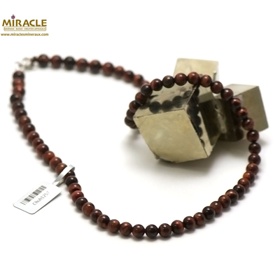 ronde 6 mm 1 collier en pierre naturelle d'oeil de taureaux