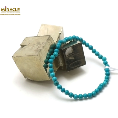bracelet turquoise, perle "ronde 4 mm"