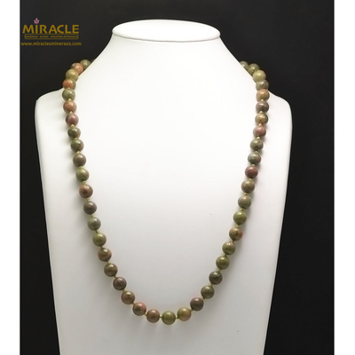 L ronde 10 mm collier en pierre naturelle d'unakite