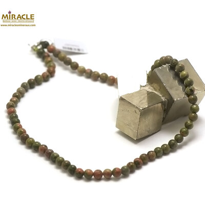 ronde 6 mm collier en pierre naturelle d'unakite