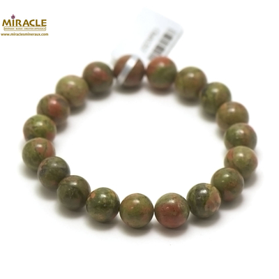Ronde 10 mm bracelet en pierre naturelle d'unakite