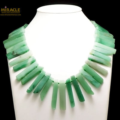 F bâton baroque collier en pierre naturelle d'aventurine