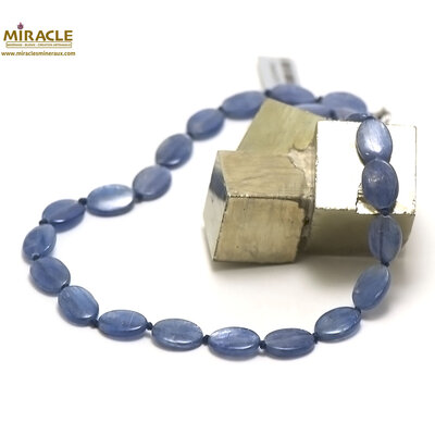 F palet oval 1 collier en pierre naturelle de cyanite