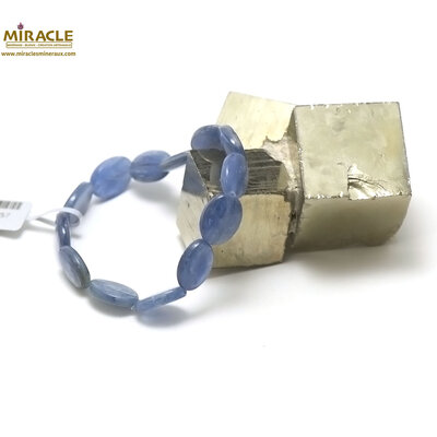 F palet oval bracelet en pierre naturelle de cyanite