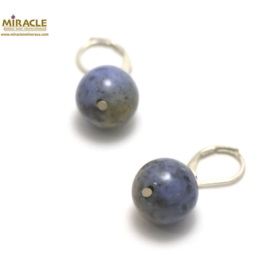 ronde 14 mm 1 boucle d'oreille en pierre naturelle de sodalite