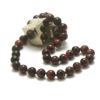 ronde 12 mm  collier en pierre naturelle d'oeil de taureaux