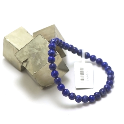 bracelet lapis lazuli , " perle ronde 6 mm "