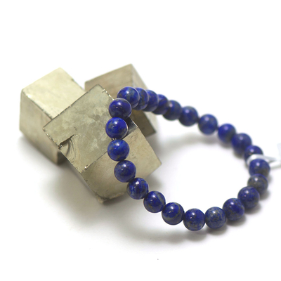 bracelet lapis lazuli , "perle ronde 8 mm"