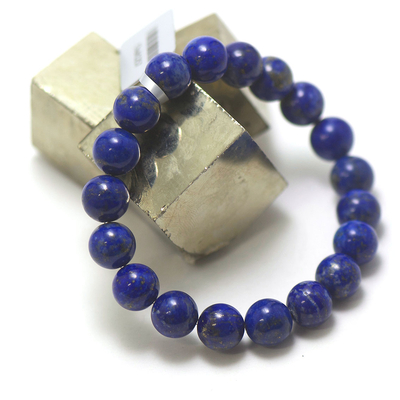 bracelet lapis lazuli , " perle ronde 10 mm "