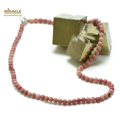 ronde 4 mm 1 collier en pierre naturelle de rodhonite