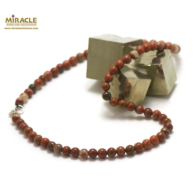 ronde 6 mm collier en pierre naturelle de jaspe rouge