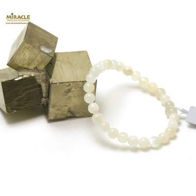 ronde 6 mm  bracelet en pierre naturelle de pierre de lune