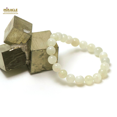 ronde 8 mm bracelet en pierre naturelle de pierre de lune