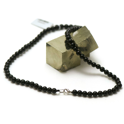 ronde 6 mm  collier en pierre naturelle de tourmaline noir