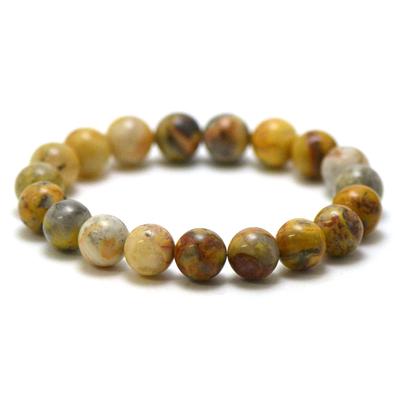 ronde 10 mm bracelet en pierre naturelle d'agate crazy lace
