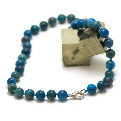 ronde 10 mm collier en pierre naturelle d'apatite