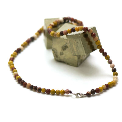 ronde 4 mm collier en pierre naturelle de mokaïte
