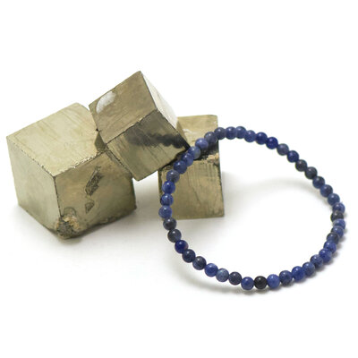 ronde 4 mm 1 bracelet en pierre naturelle de sodalite