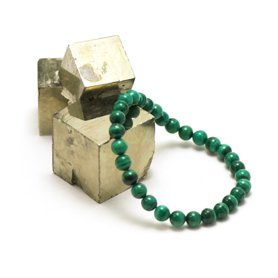 bracelet malachite AAA "perle ronde 6 mm"
